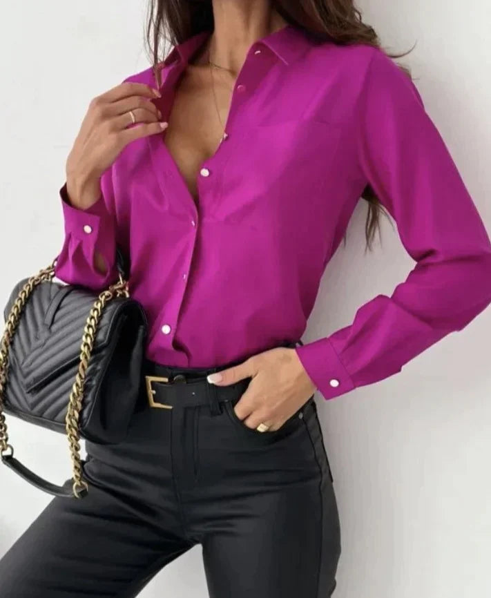 Clarisa® | Elegant chiffon blouse with long sleeves