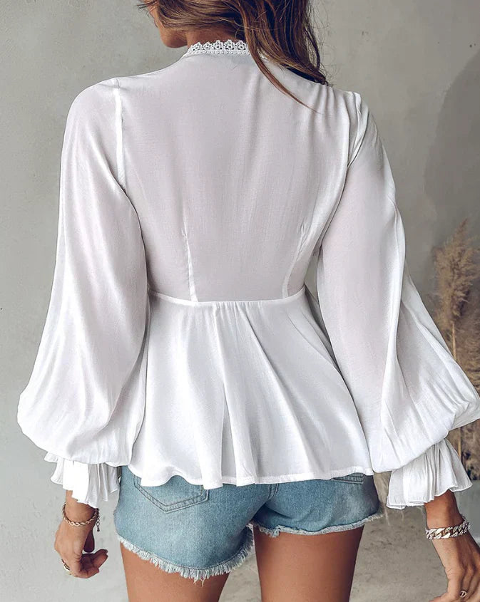 Bryanna® | Women'S Puff Sleeve Lace Top