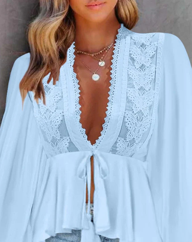 Bryanna® | Women'S Puff Sleeve Lace Top