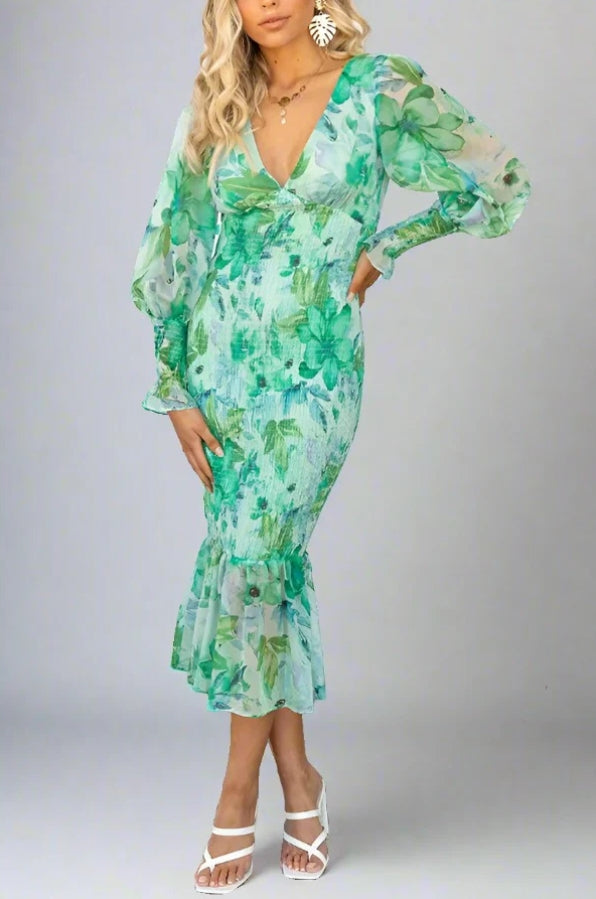 Aria® | Floral Print Midi Dress