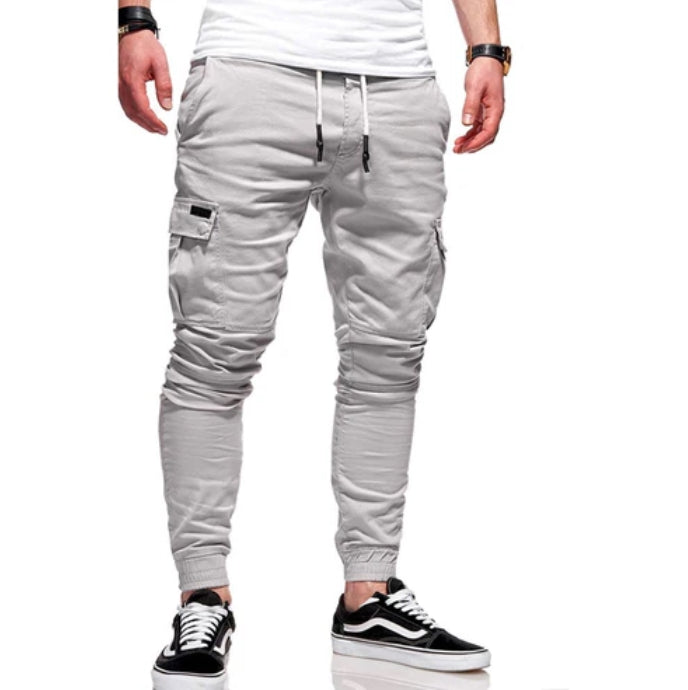 Men’s Cargo Joggers – Cotton Blend – Relaxed Fit – Drawstring Waist – Ribbed Cuffs