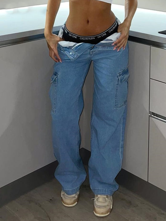 Bella® | High-Waist Cargo Jeans Y2K Style For Modern Looks