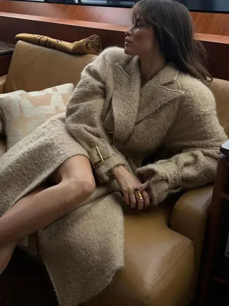 Catalina® | Women's wool coat with belt and pockets