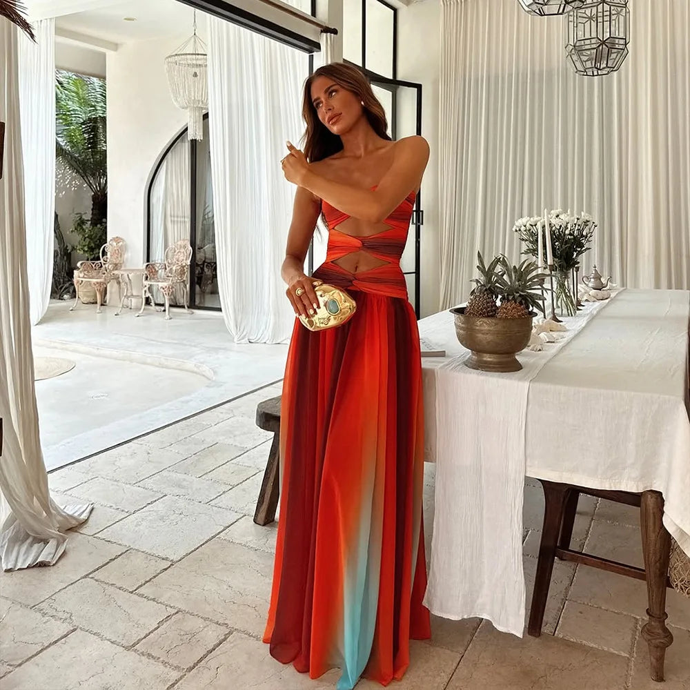 Raegan | Elegant Color-Block Maxi Dress