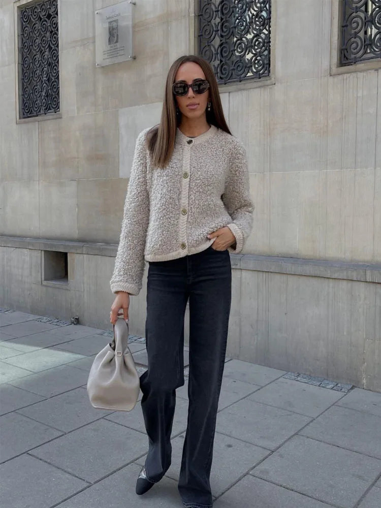 Brianna | Women's Button-Front Textured Cardigan Sweater