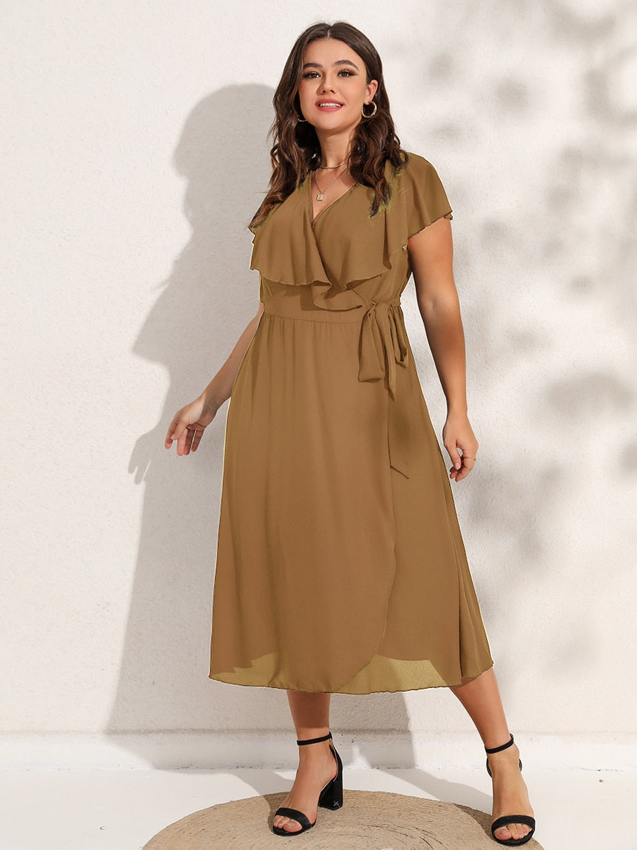 Beatriz® | Short sleeve V-neck wrap dress for women