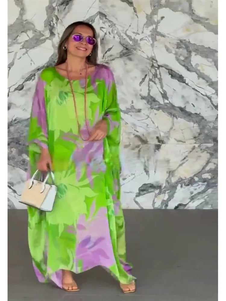 Fatima | Floral Printed Breezy Kaftan for Effortless Elegance