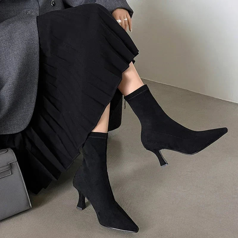 Doris | Women's Pointed Toe Sock Boots