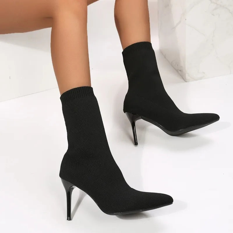 Celestina | Sexy high heel sock boots