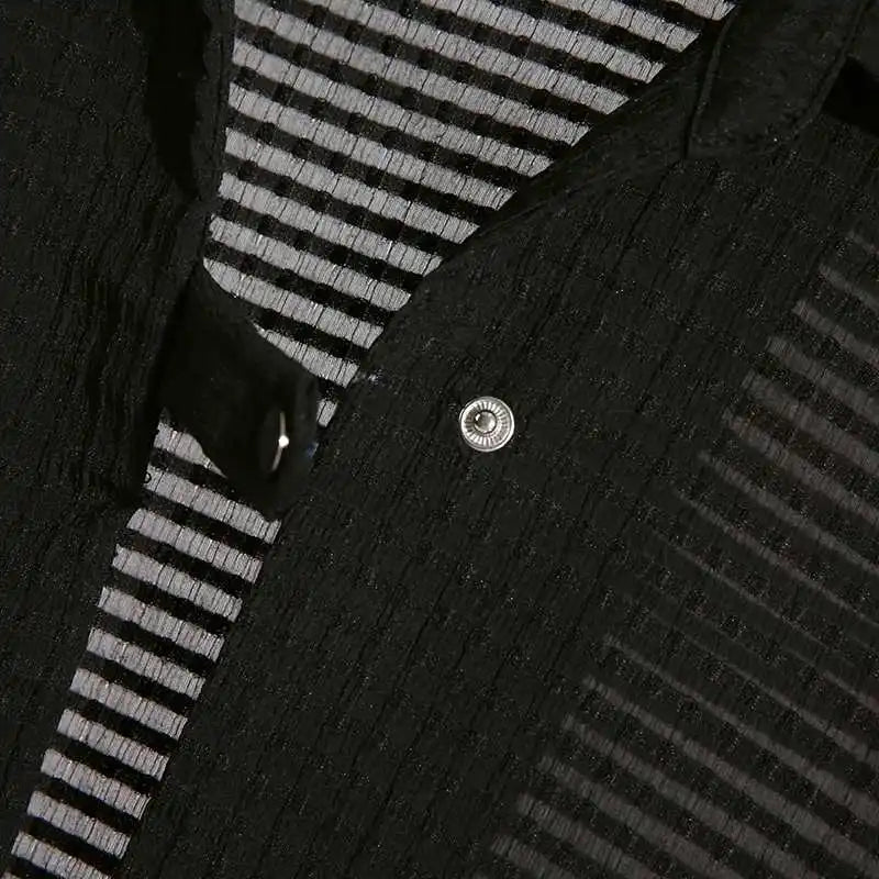 Ciara® | Striped shirt with long sleeves and lapels