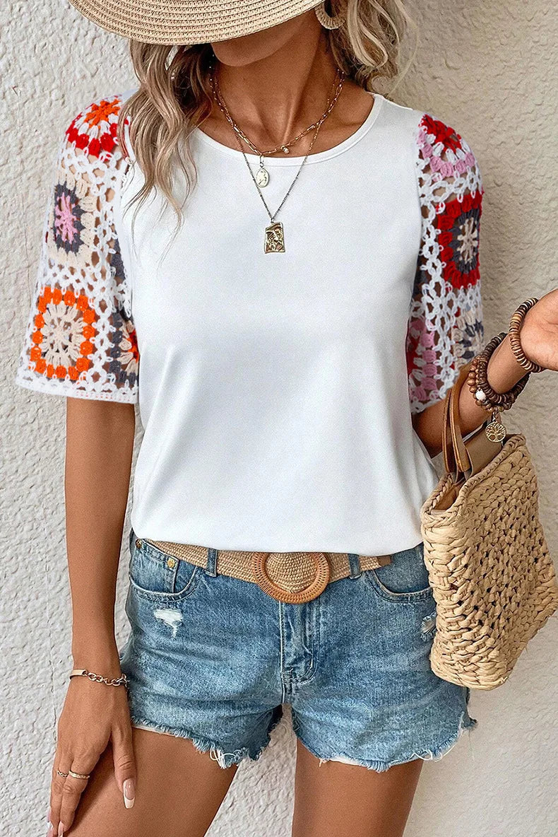 Brooke® | Blouse With Crochet Sleeves