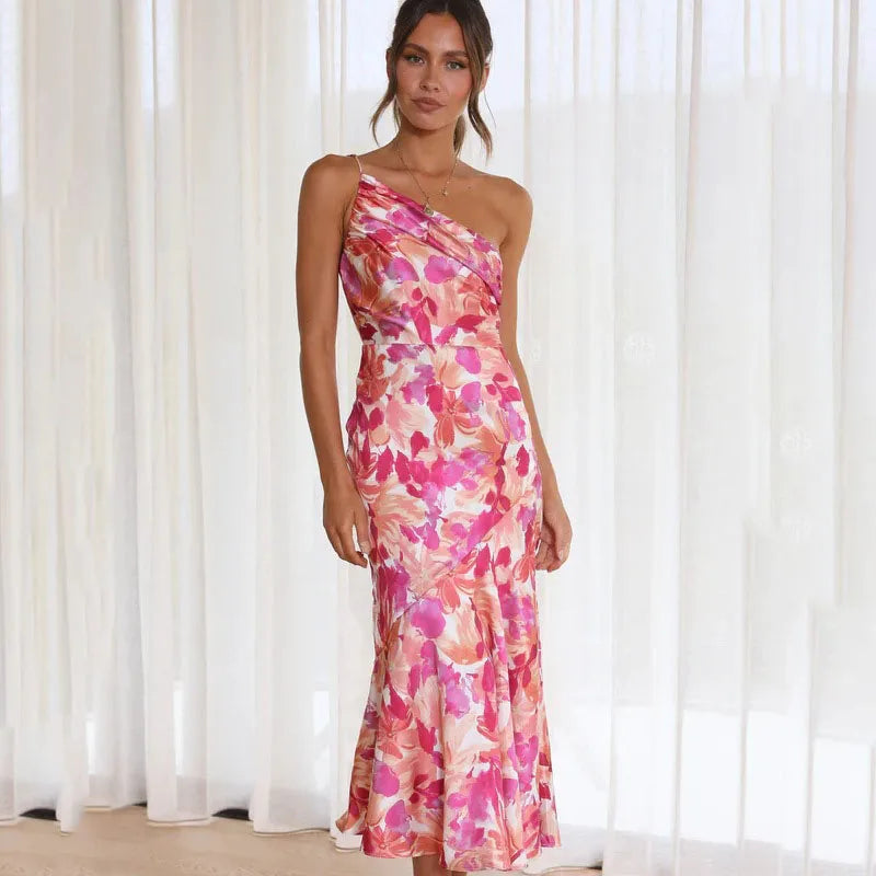 Madison | Elegant Asymmetrical Floral Midi Dress for Every Occasion
