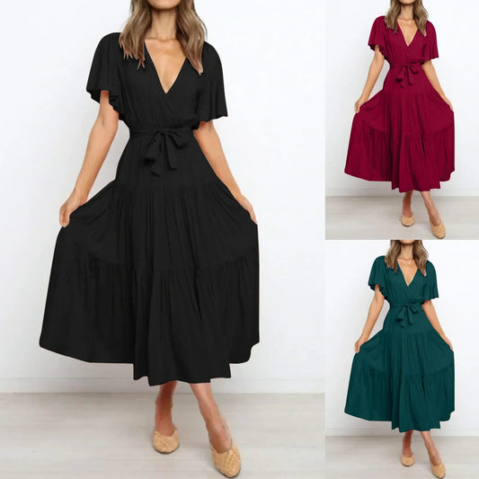 Cupaima® | Maxi Dress With A Deep V-Neck