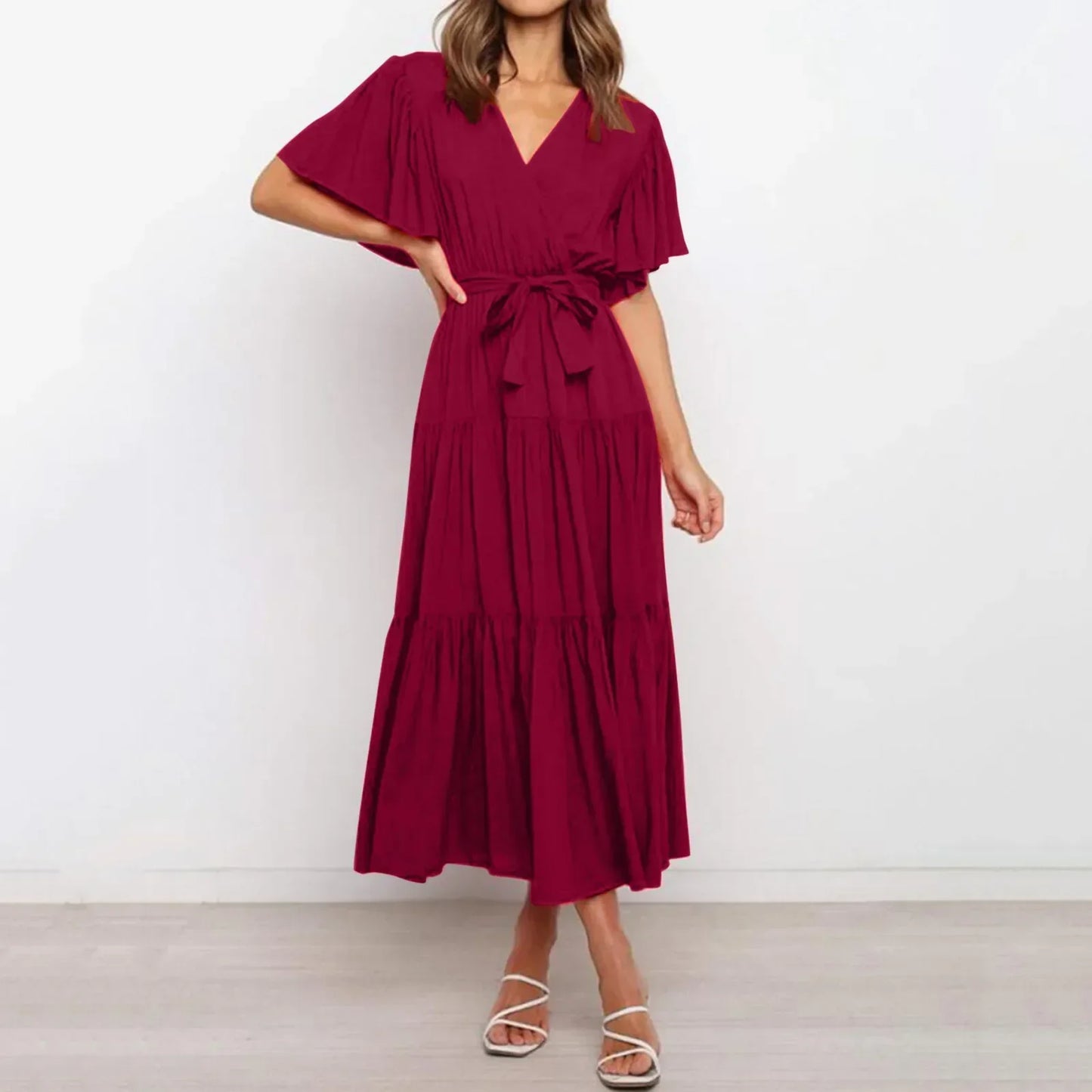 Cupaima® | Maxi Dress With A Deep V-Neck