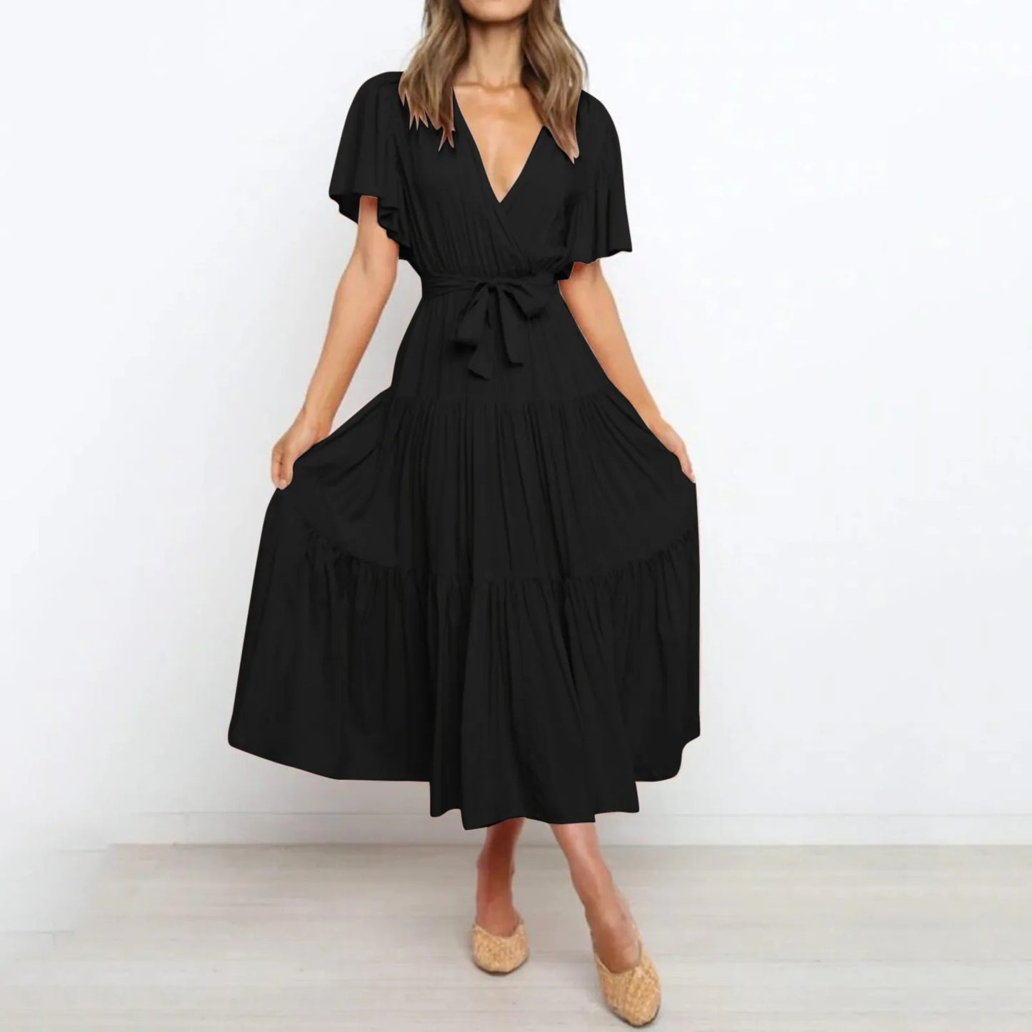 Cupaima® | Maxi Dress With A Deep V-Neck