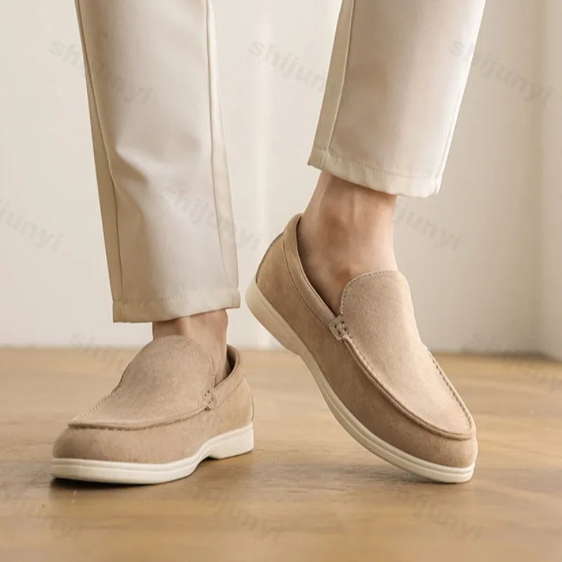 Men’s Loafers – Suede Feel – Slip-On Design – Cushioned Insole – Non-Slip Sole