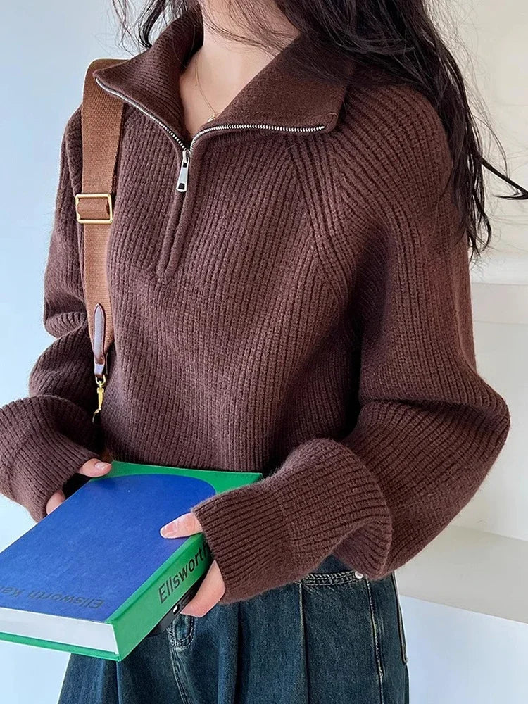 Edna® | Sigfrida sweater women's winter autumn short zip