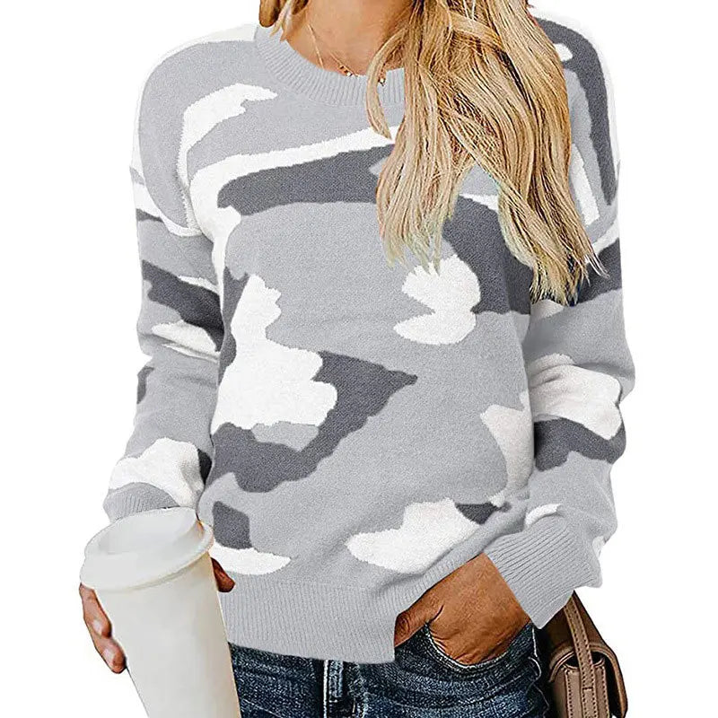 Chloe® | Knitted sweater with leopard camouflage