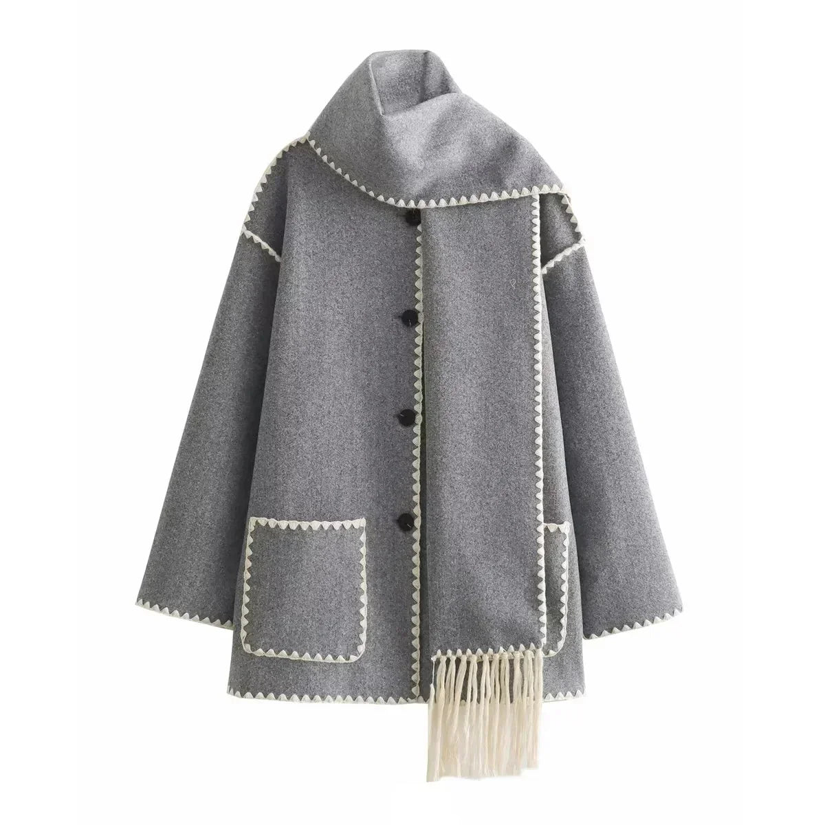 Cecilia® | Stylish, comfortable coat with a zigzag shawl collar