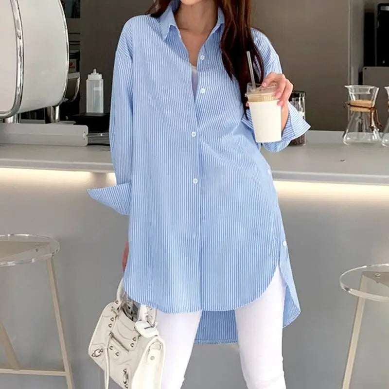 Bryarly® | Pinstripe Button Down Blouse For Women