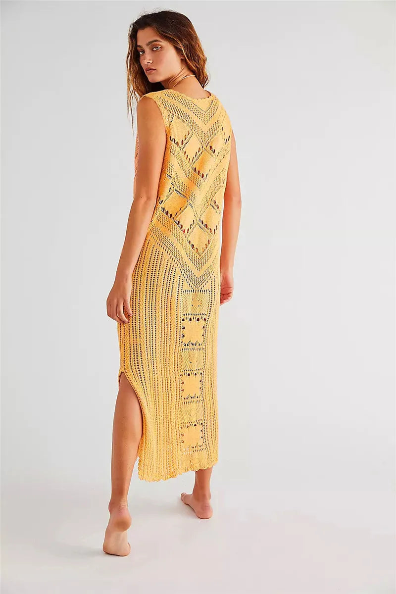 Belén® | Summer knitted hollow out dress.