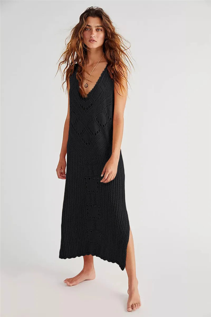Belén® | Summer knitted hollow out dress.