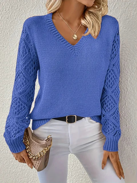 Elizabeth® | Stylish knitted sweater with a V-neck