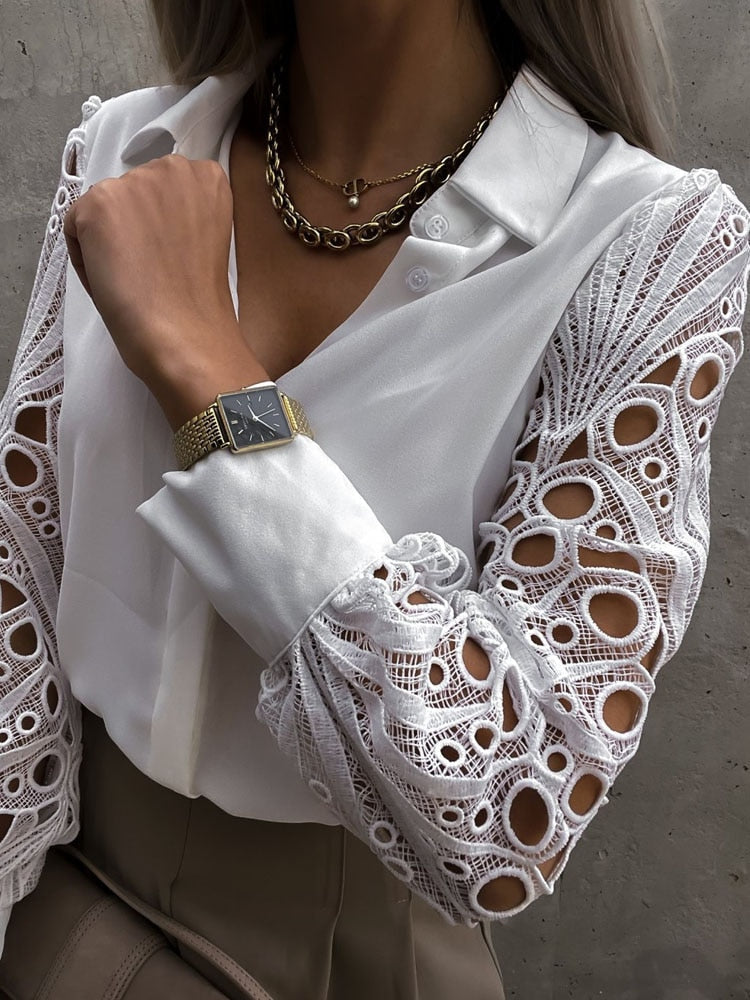 Arnaude® | Long-Sleeved Lace Blouse