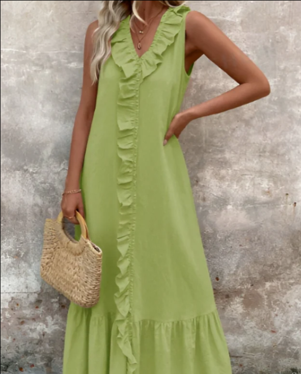 Sophie | Elegant Maxi Plissé Dress for Women