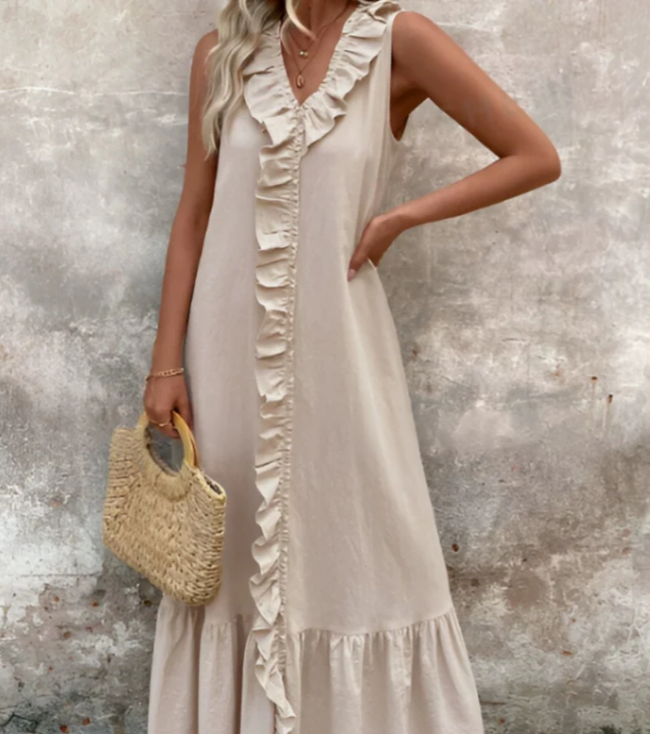 Sophie | Elegant Maxi Plissé Dress for Women