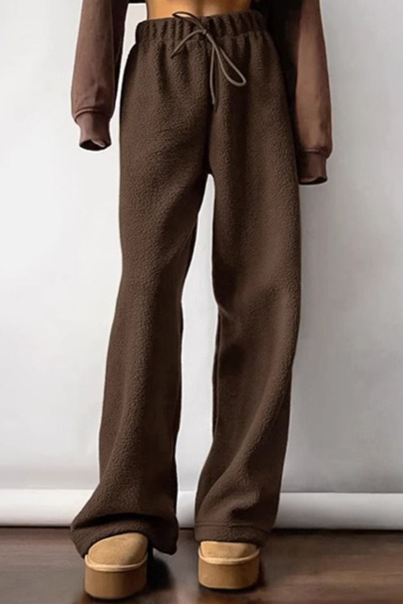 Clarisa® | Plain fleece trousers with an elastic waistband