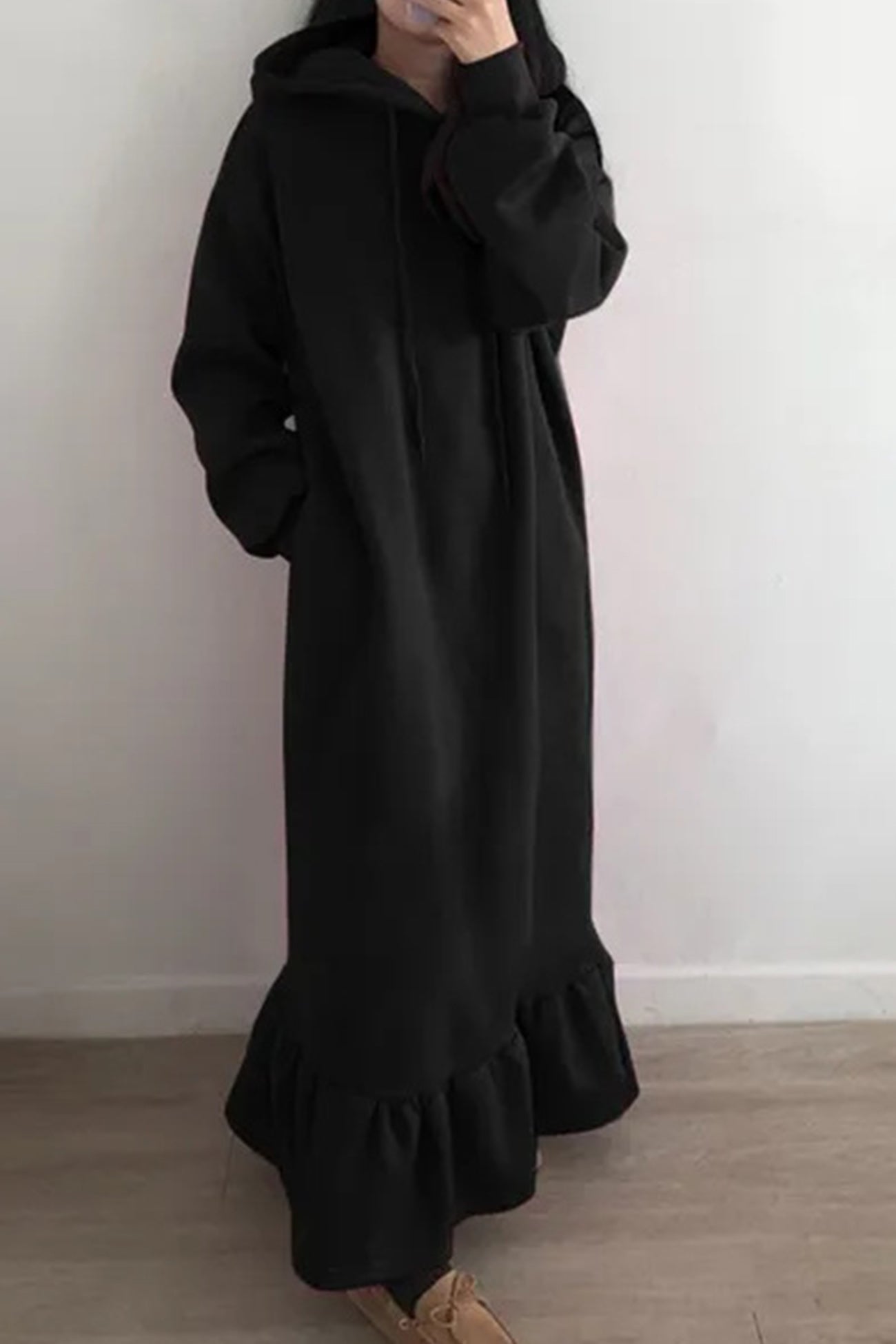 Bettina® | Solid fishtail hoodie sweatshirt dress