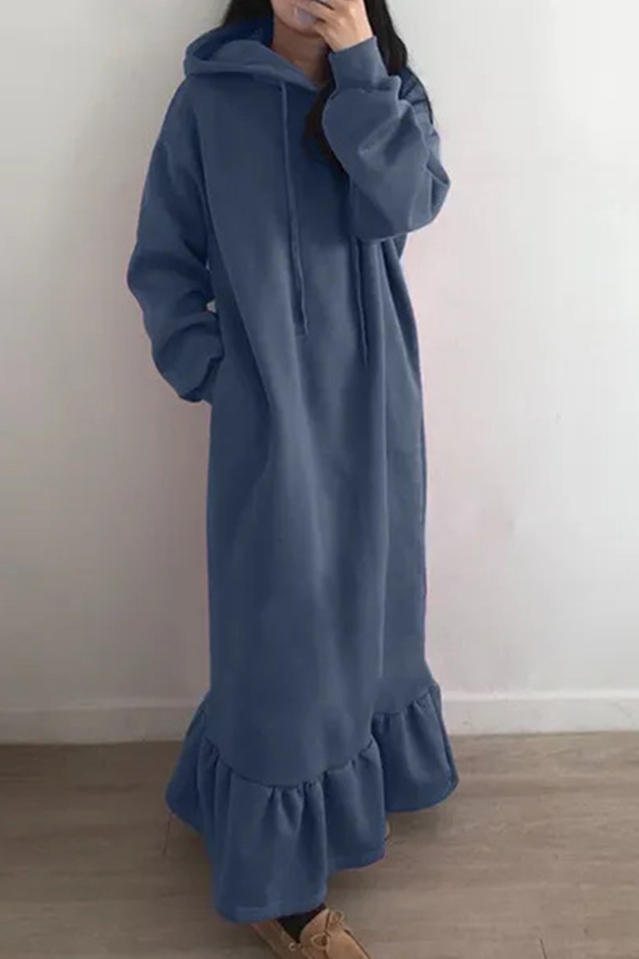 Bettina® | Solid fishtail hoodie sweatshirt dress