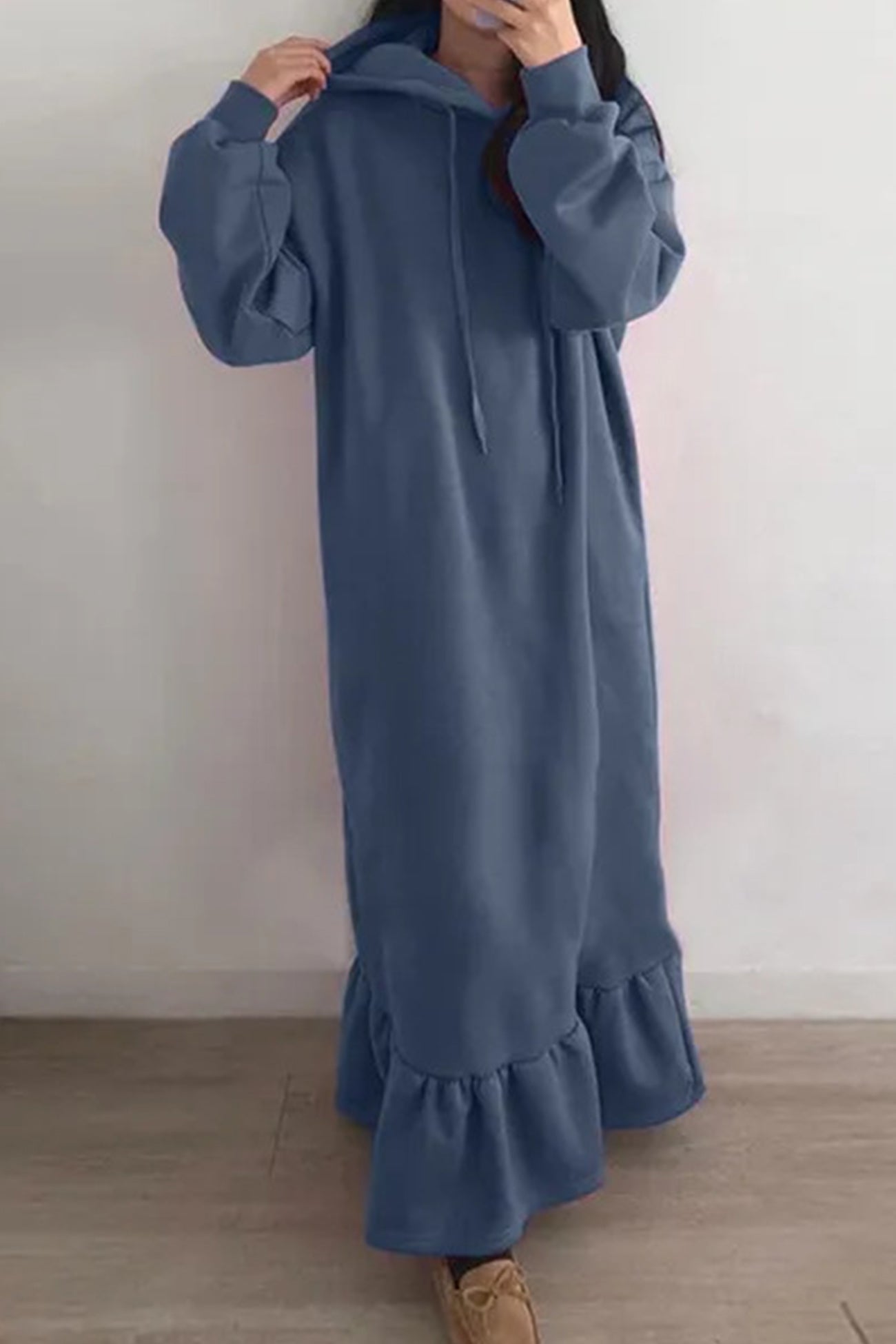 Bettina® | Solid fishtail hoodie sweatshirt dress