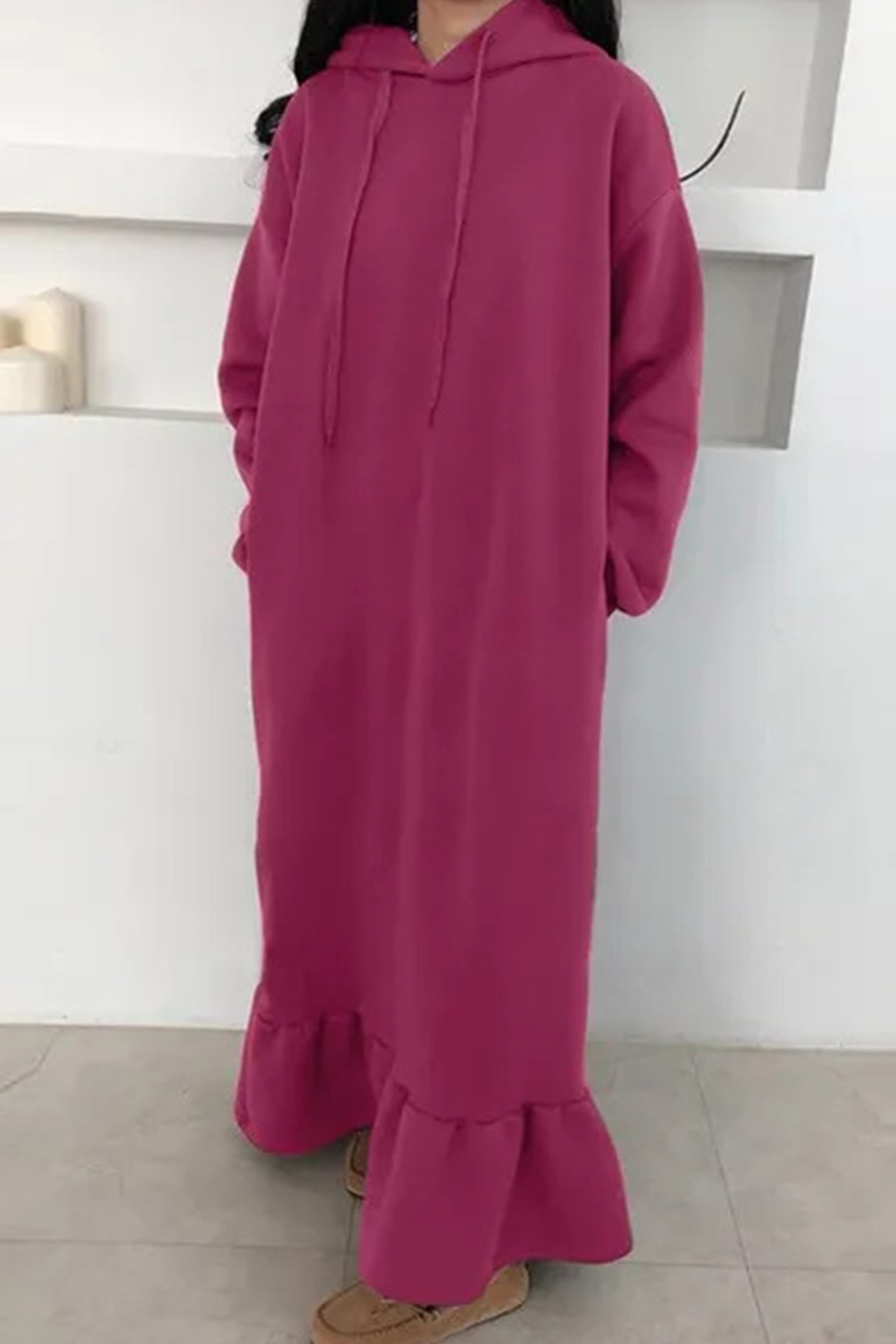 Bettina® | Solid fishtail hoodie sweatshirt dress