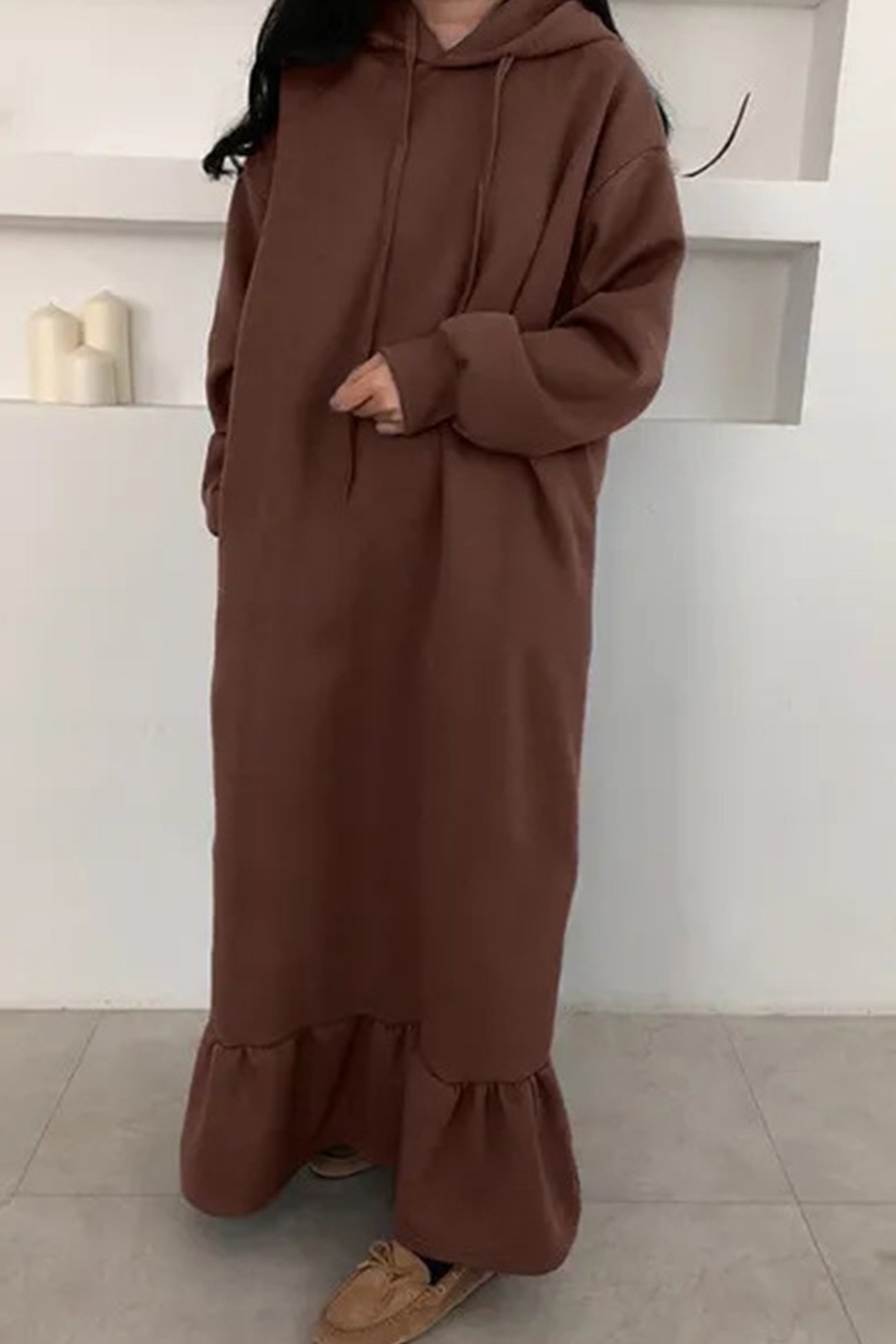 Bettina® | Solid fishtail hoodie sweatshirt dress