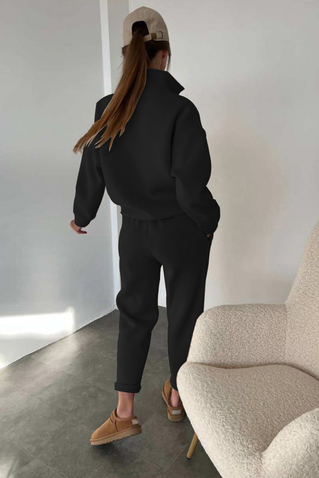 Anya® | Stand collar button down sweatshirt suits
