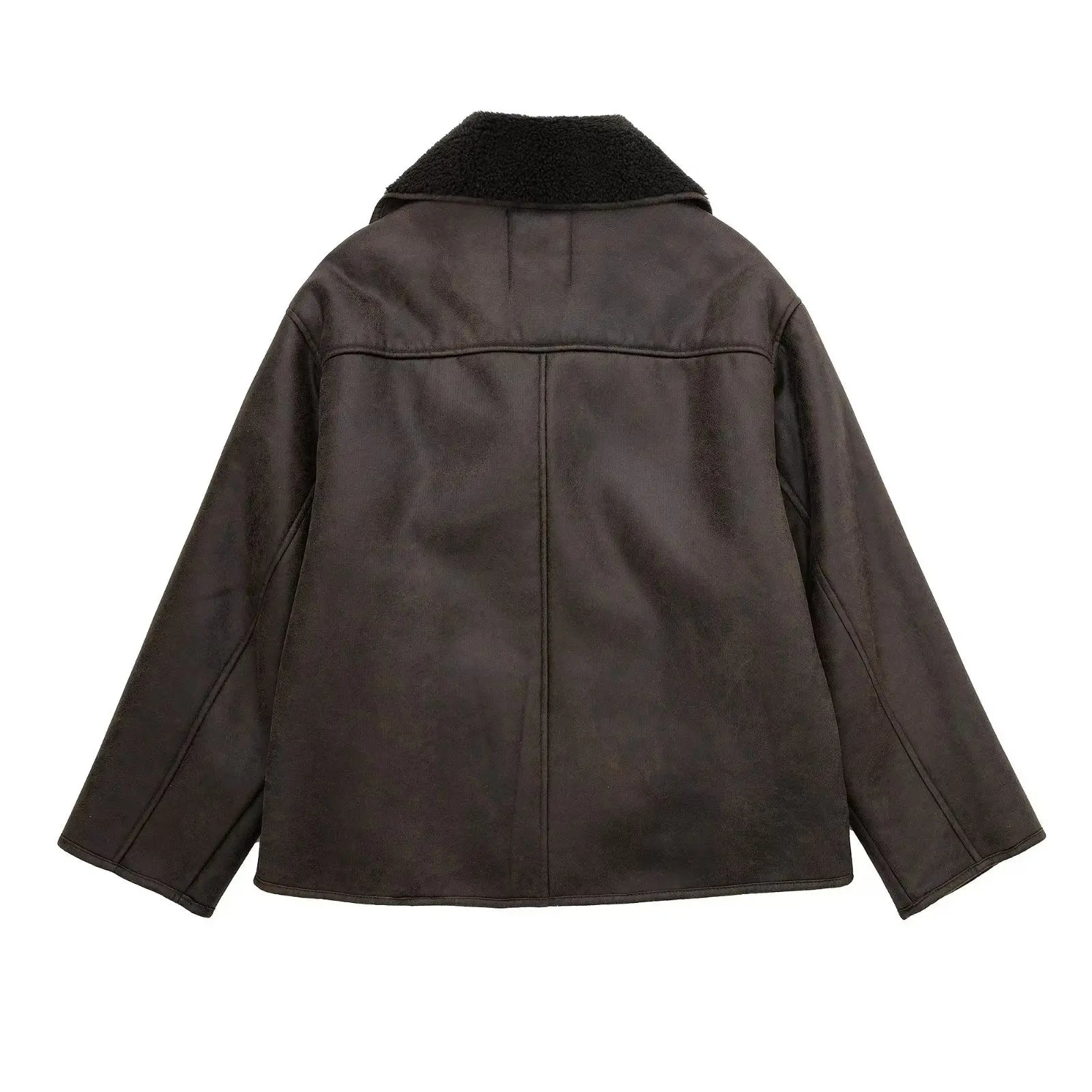 Melissa | Women's Oversized Sherpa Lined Double Breasted Jacket