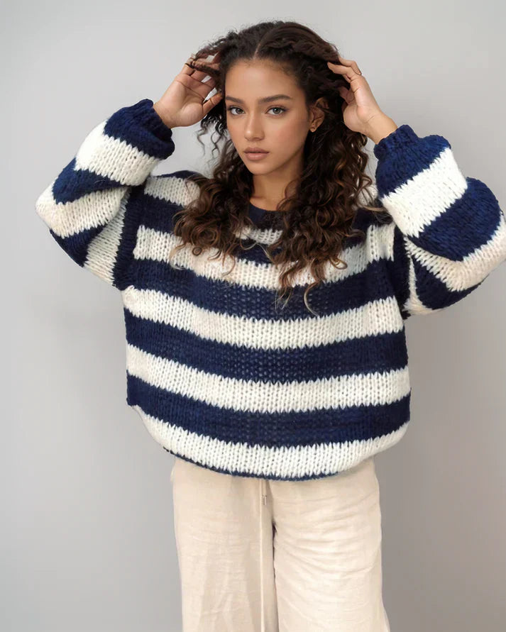 Brenda® | Striped autumn knit sweater