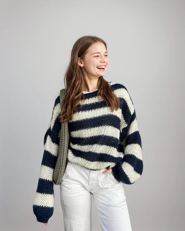 Brenda® | Striped autumn knit sweater