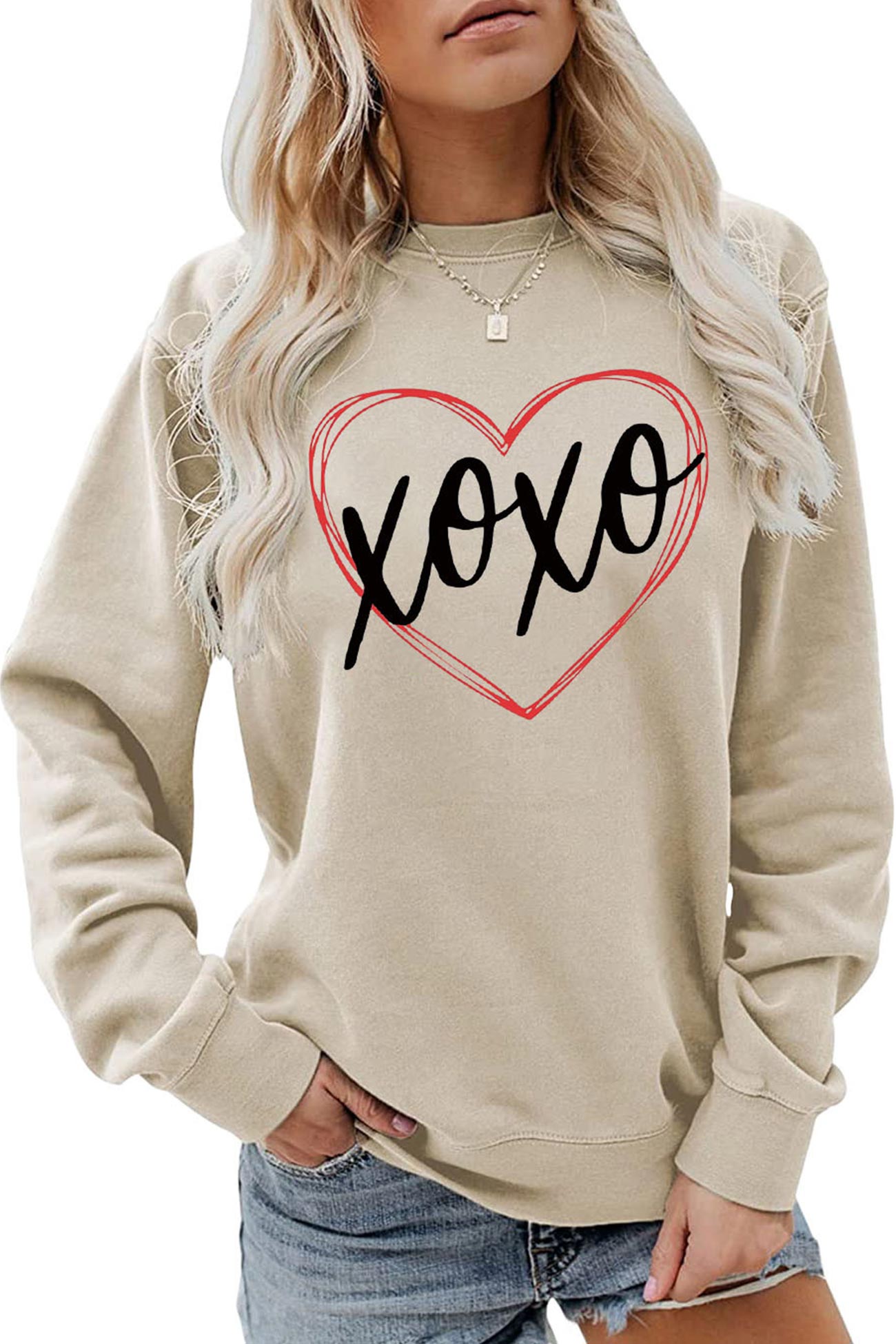 Claudia® | Thin heart letter graphic sweatshirt