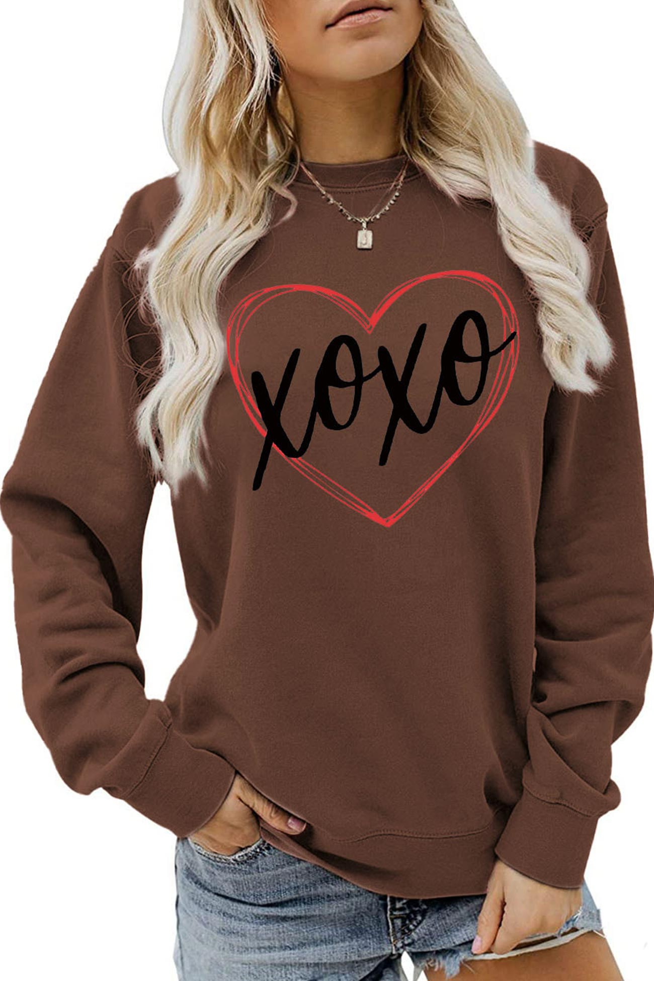 Claudia® | Thin heart letter graphic sweatshirt