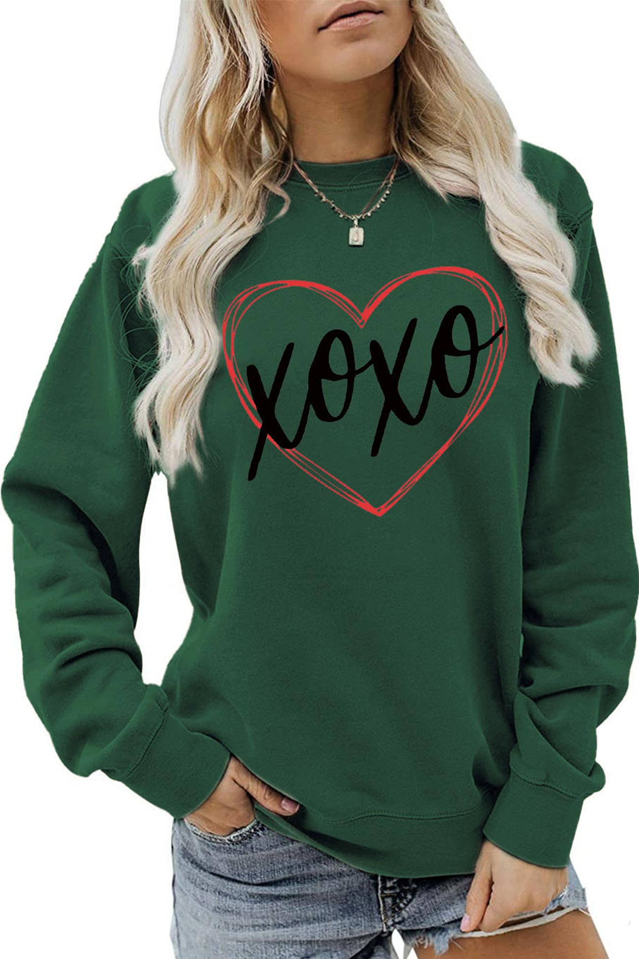 Claudia® | Thin heart letter graphic sweatshirt