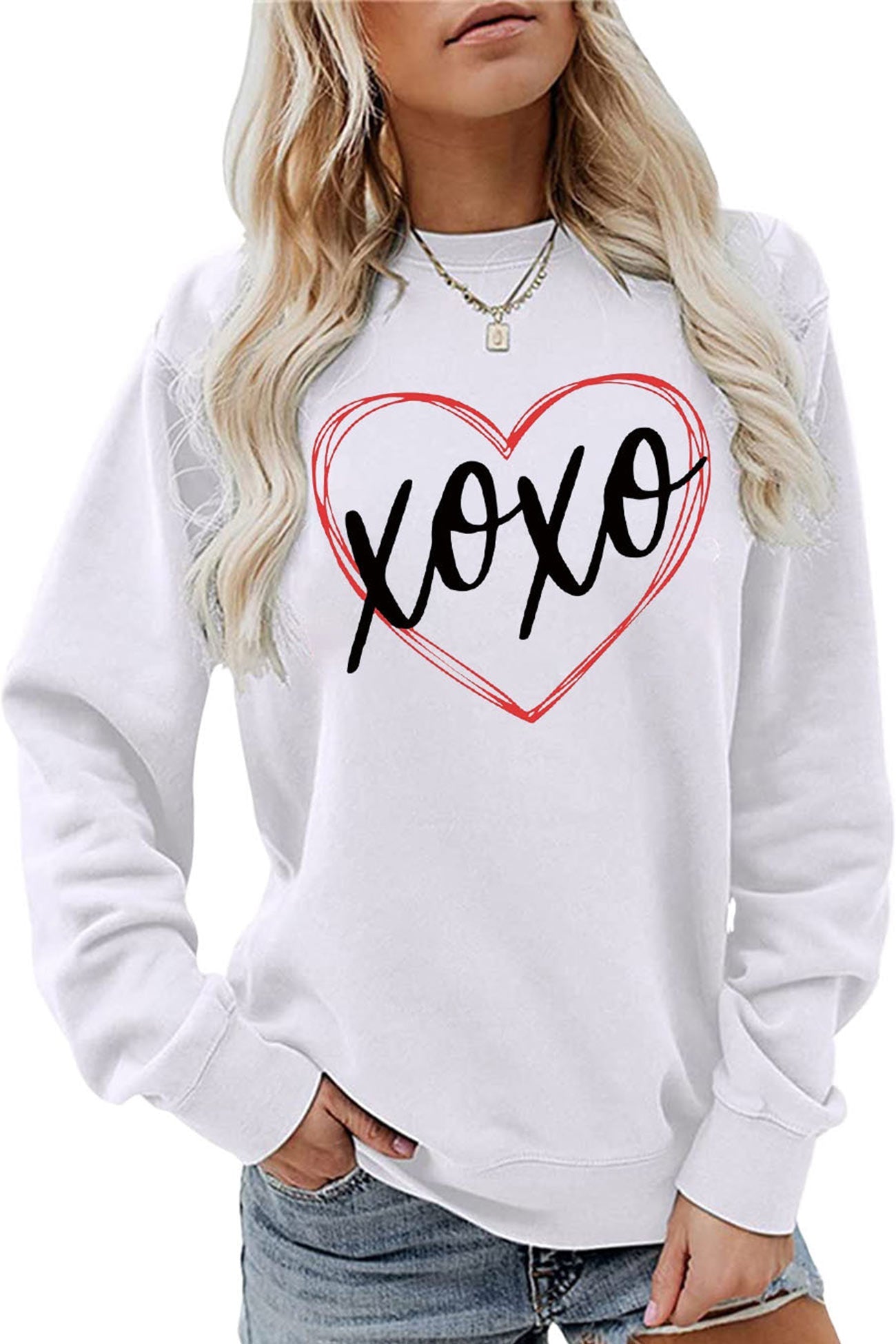 Claudia® | Thin heart letter graphic sweatshirt