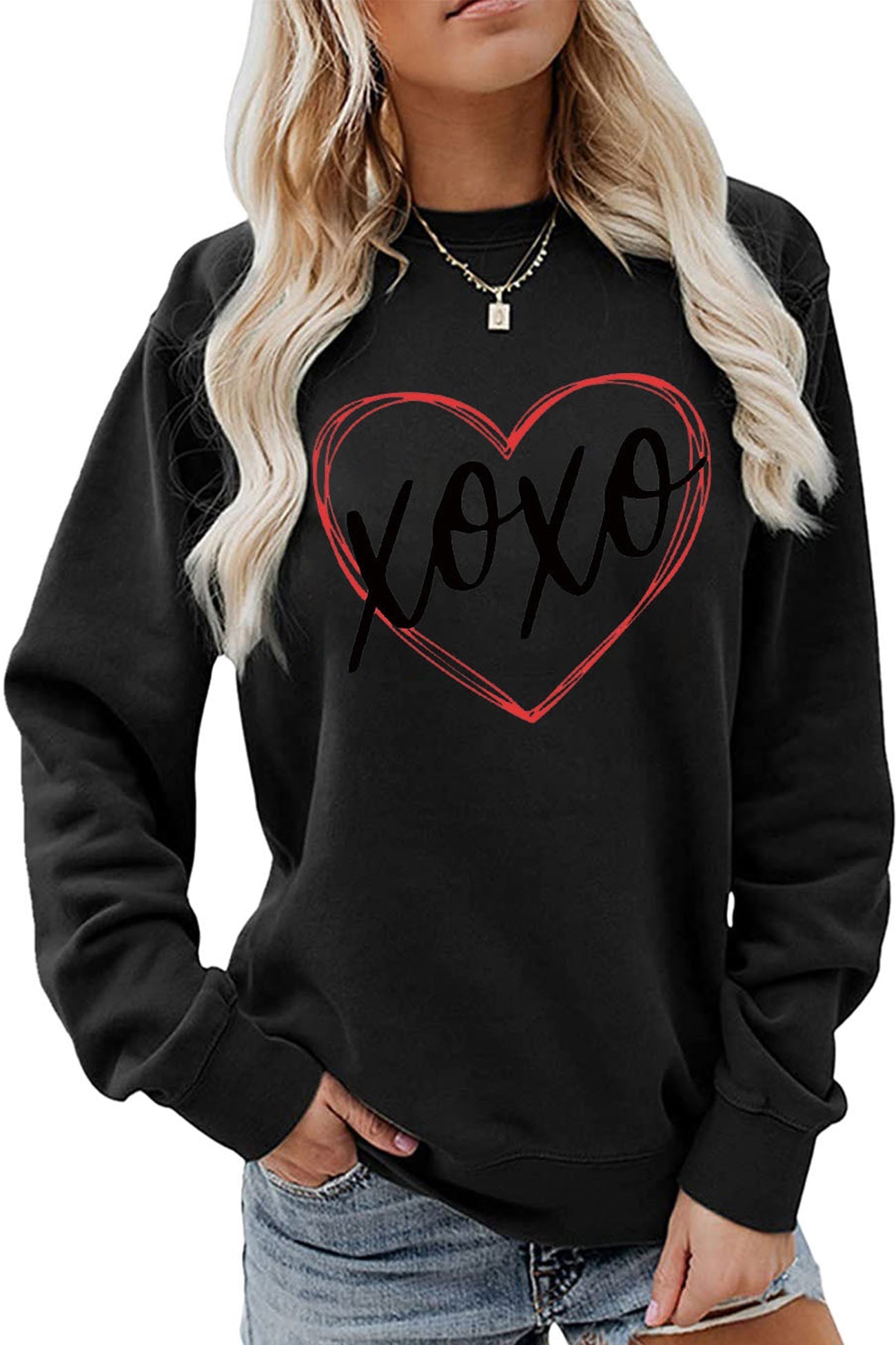Claudia® | Thin heart letter graphic sweatshirt