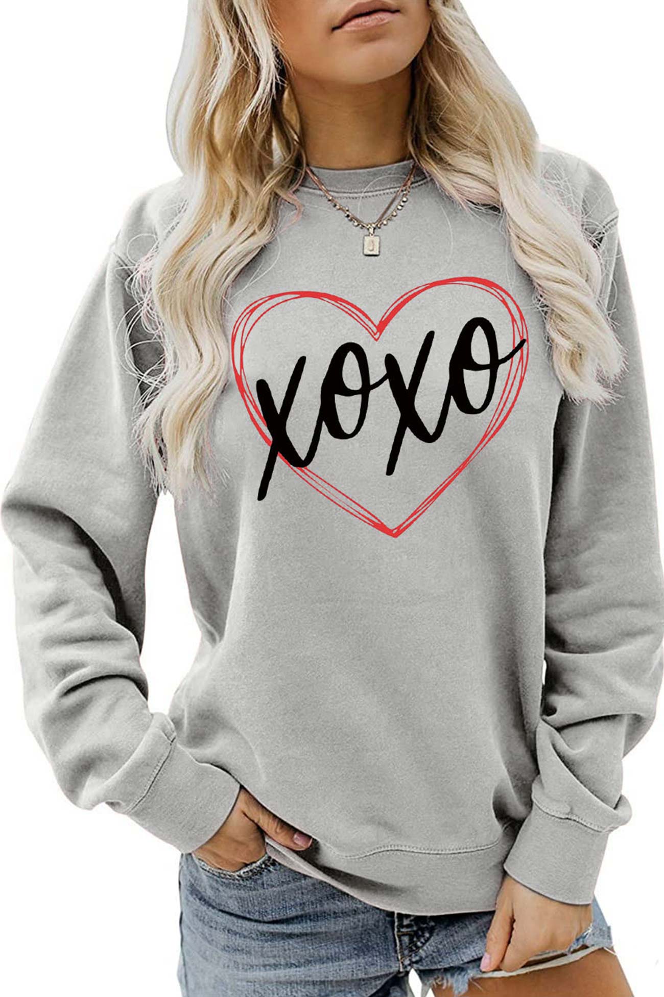 Claudia® | Thin heart letter graphic sweatshirt