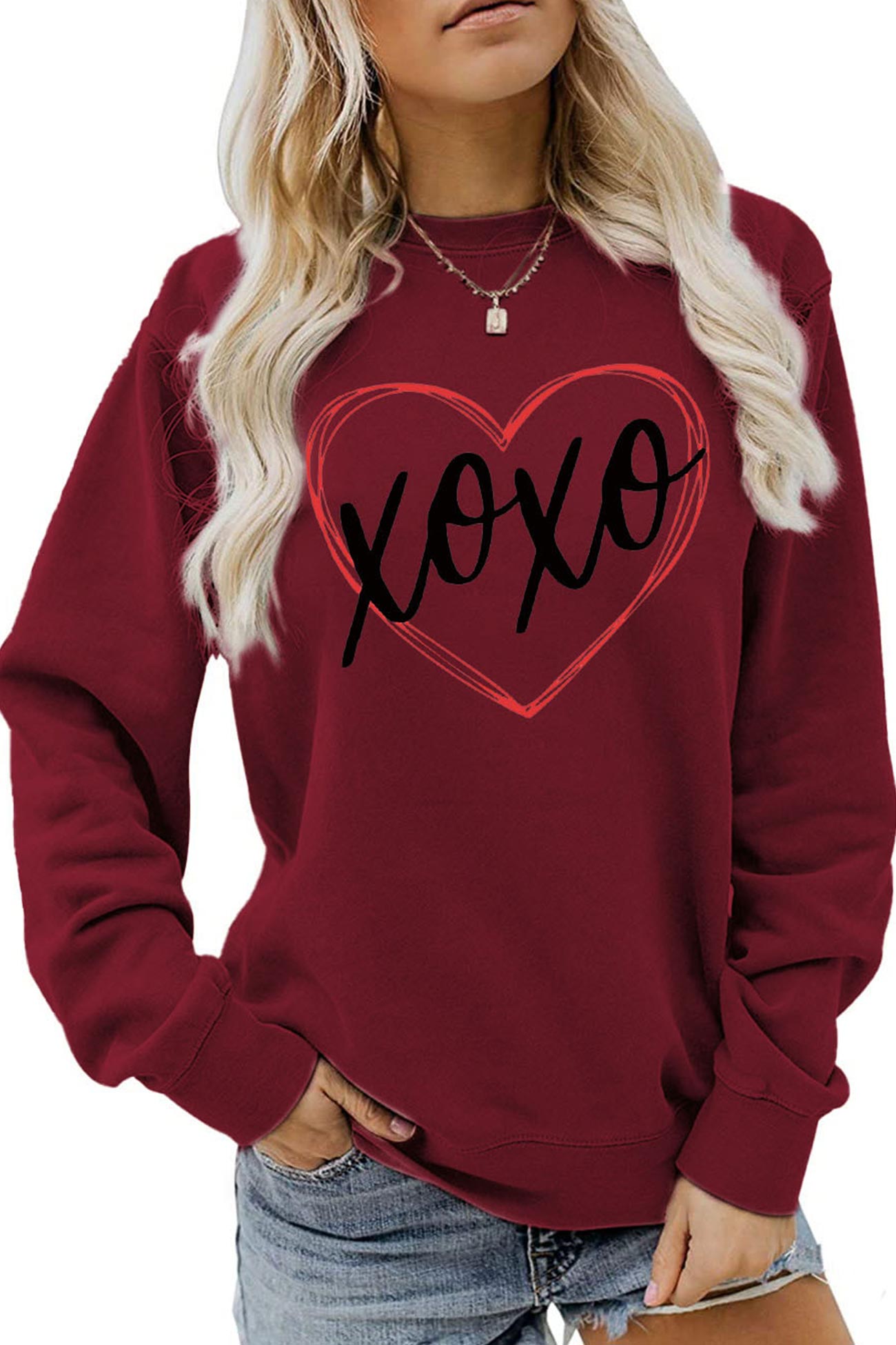 Claudia® | Thin heart letter graphic sweatshirt
