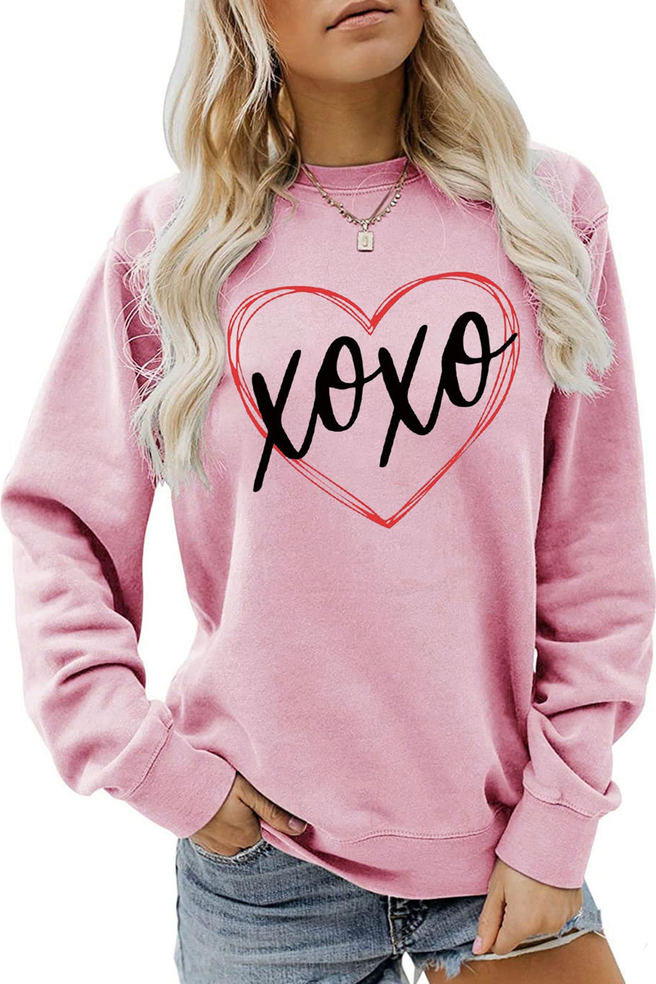 Claudia® | Thin heart letter graphic sweatshirt