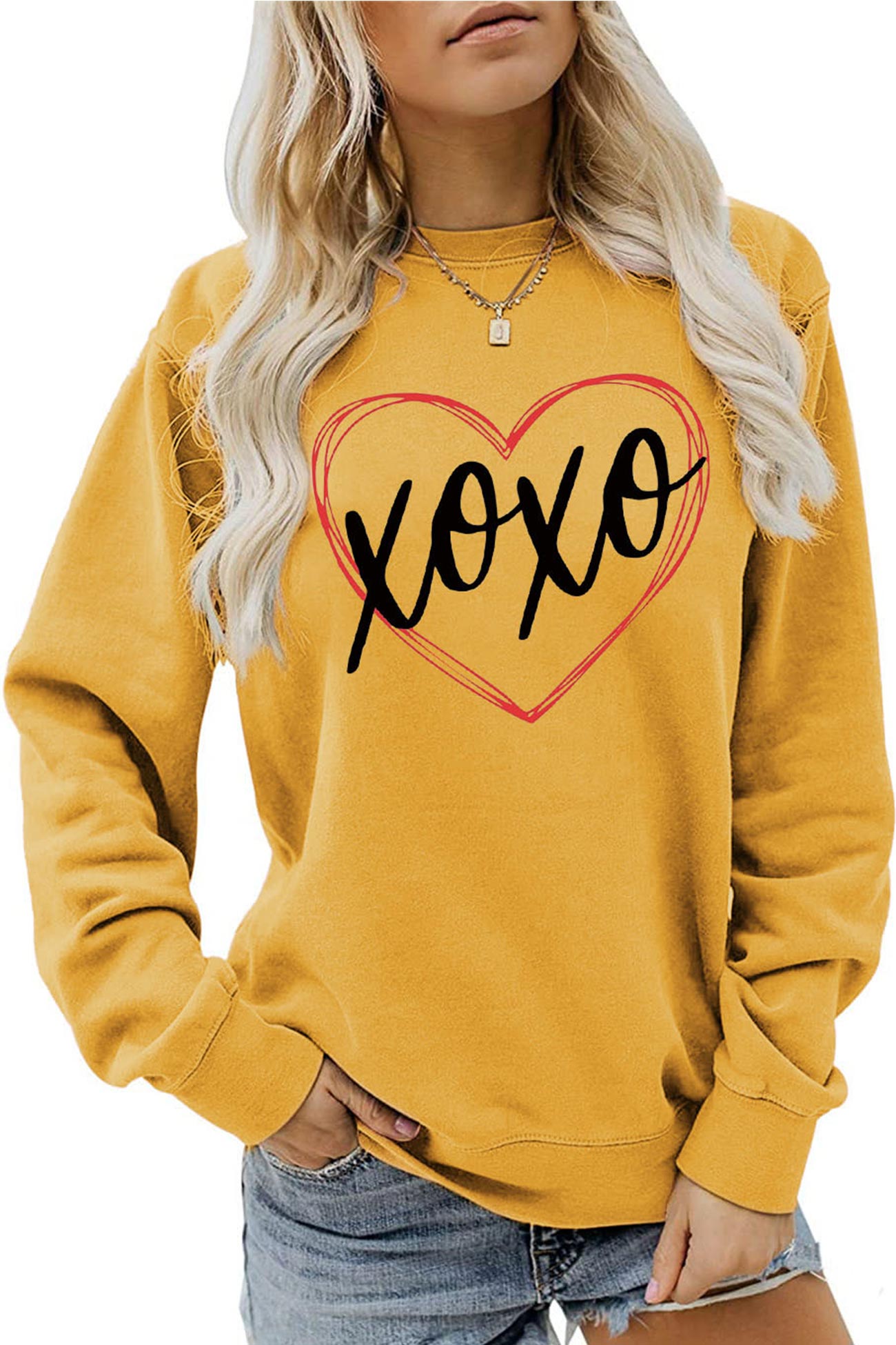 Claudia® | Thin heart letter graphic sweatshirt