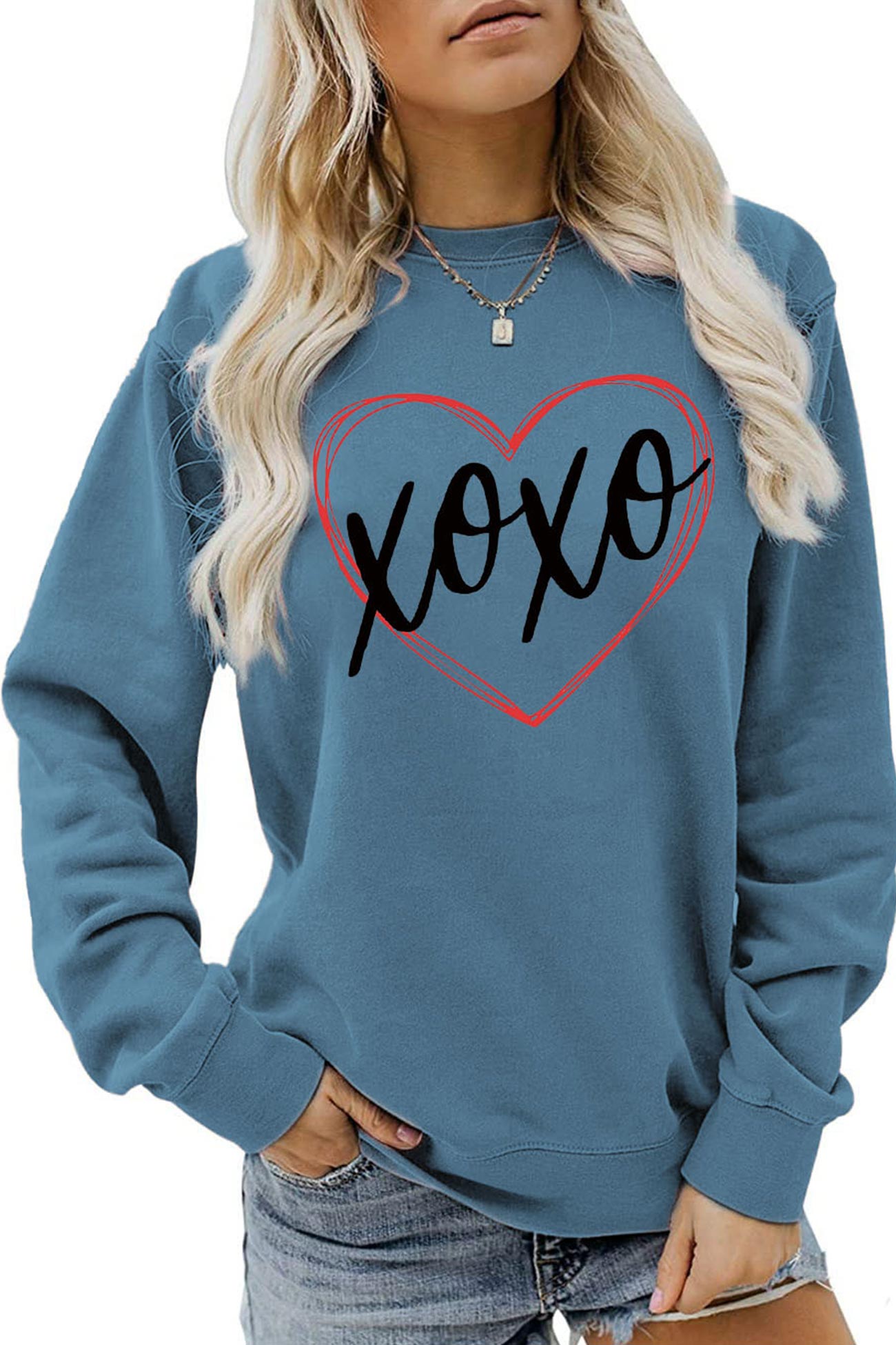 Claudia® | Thin heart letter graphic sweatshirt